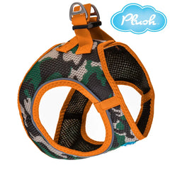 Plush Step In Air Mesh Harness - Camo/Orange 2X Large
