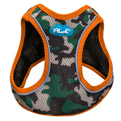 Plush Step In Air Mesh Harness - Camo/Orange 2X Large