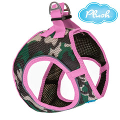 Plush Step In Air Mesh Harness - Camo/Pink 3X Small