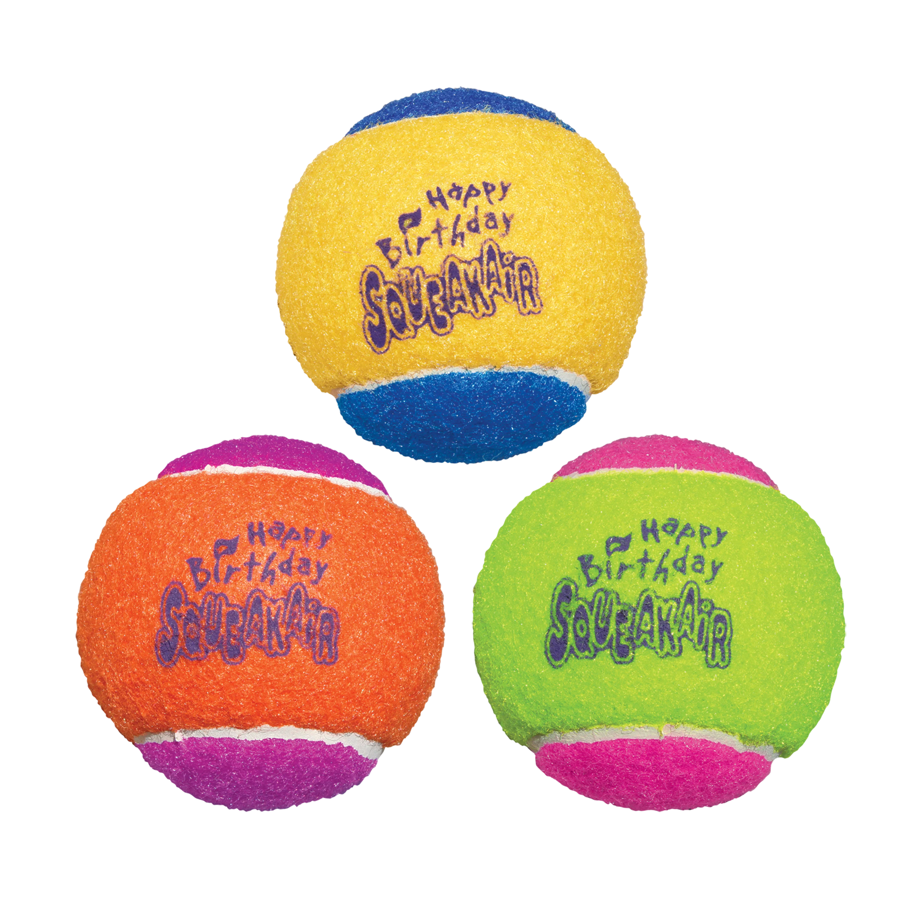 KONG Air Dog Squeaker Dog Toy Birthday Balls Assorted 1ea/3 pk, MD