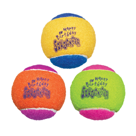 KONG Air Dog Squeaker Dog Toy Birthday Balls Assorted 1ea/3 pk, MD