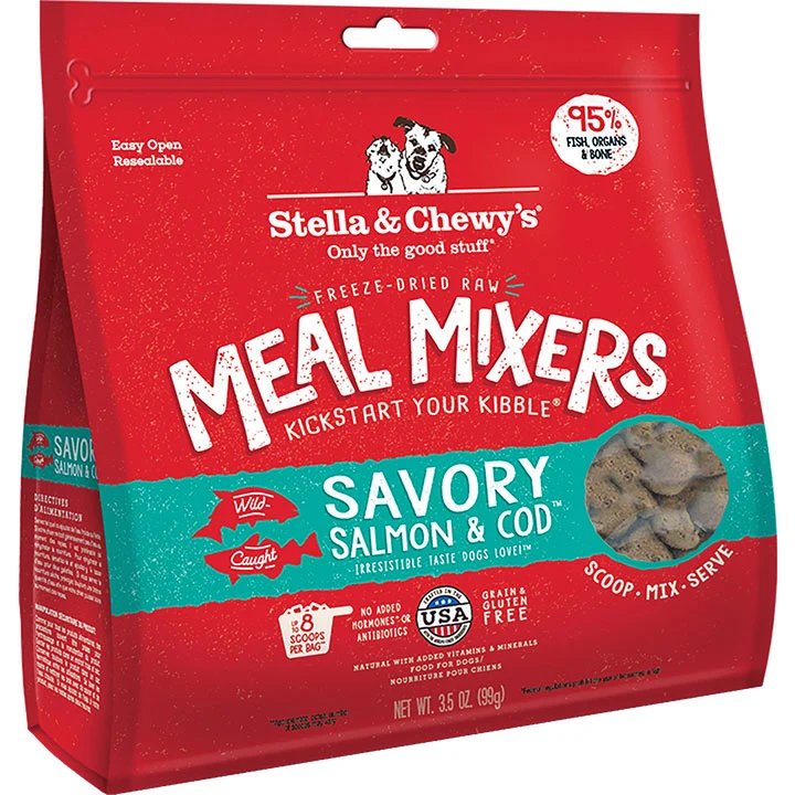 Stella And Chewys Freeze Dried Dog Food-Mixers Salmon Cod 3.5oz. (Pack of 2)