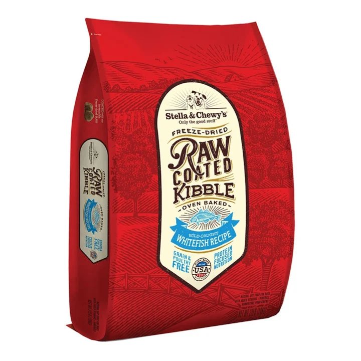 Stella & Chewys Dog Kibble - Raw Coated Whitefish 22Lbs