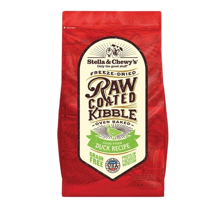Stella & Chewys Dog Kibble - Raw Coated Cage -Free Duck Recipe 3.5Lbs (Pack of 2)
