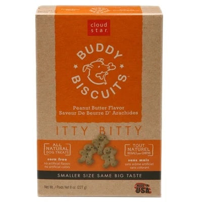 Cloud Star Original Itty Bitty Buddy Biscuits With Peanut Butter Dog Treats; 8-Oz. Box (Pack of 2)