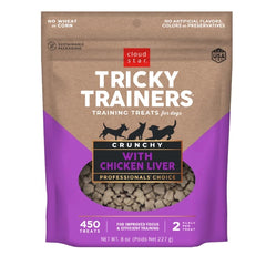 Cloud Star Crunchy Tricky Trainers Liver Flavor Dog Treats; 8oz. Bag (Pack of 2)