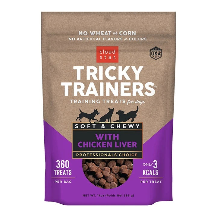 Cloud Star Chewy Tricky Trainers Liver Flavor Dog Treats; 14oz. Bag (Pack of 2)