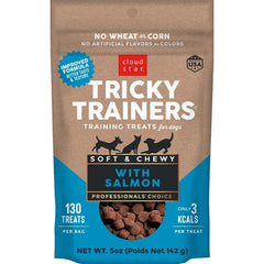 Cloud Star Chewy Tricky Trainers Salmon Flavor Dog Treats; 5oz. Bag (Pack of 2)