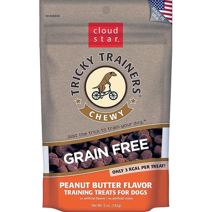 Cloud Star Dog Tricky Trainer Grain Free Chewy Peanut Butter 5oz. (Pack of 2)