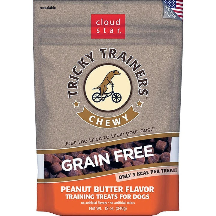 Cloud Star Dog Tricky Trainer Grain Free Chewy Peanut Butter 12oz. (Pack of 2)