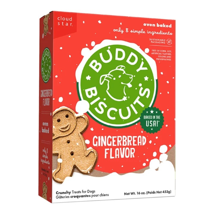 Cloud Star Dog Buddy Biscuits Crunchy Gingerbread 16oz. (Pack of 2)