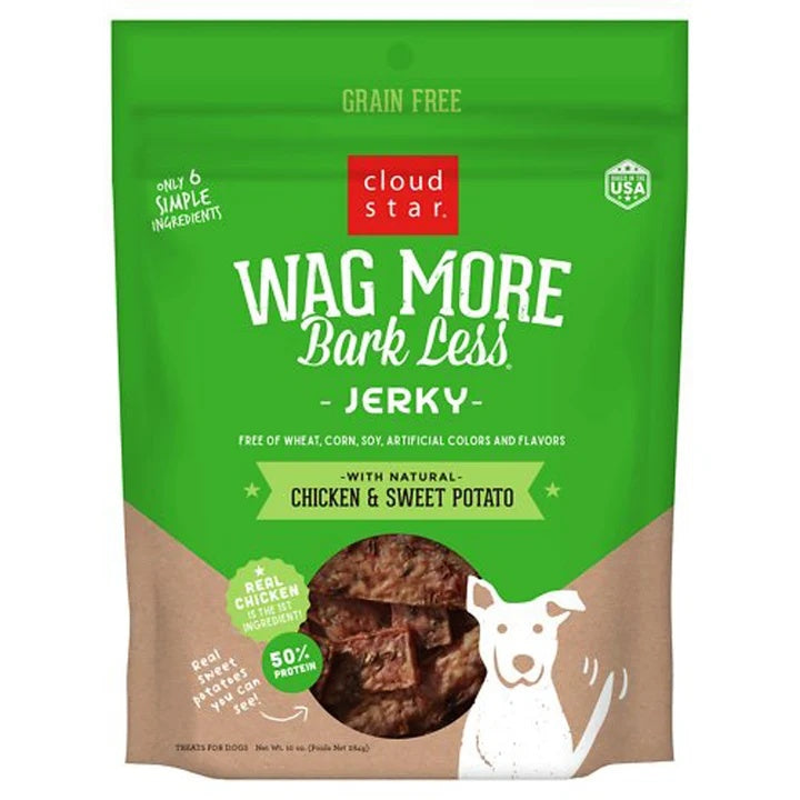 Cloudstar WAGMORE DOG JERKY GRAIN FREE CHICKEN SWEET POTATO 10OZ (Pack of 2)