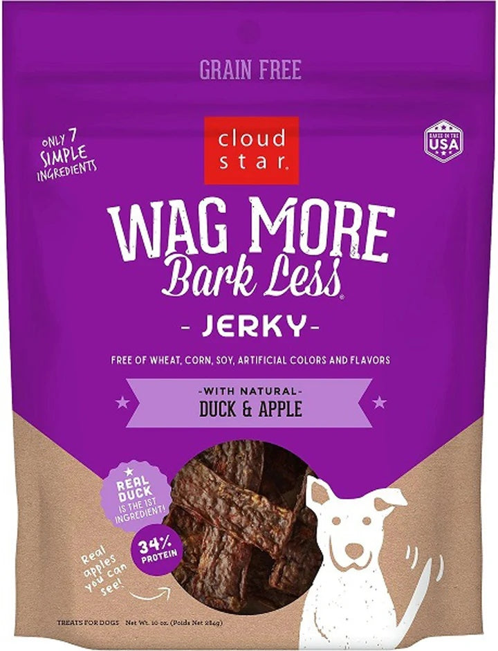 Cloudstar DOG JERKY GRAIN FREE DUCK APPLE 10OZ (Pack of 2)