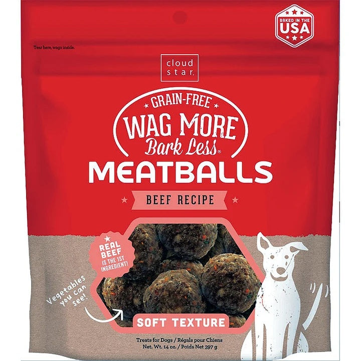 Cloud Star Wagmore Dog Meatball Grain Free Beef 14Oz (Pack of 2)