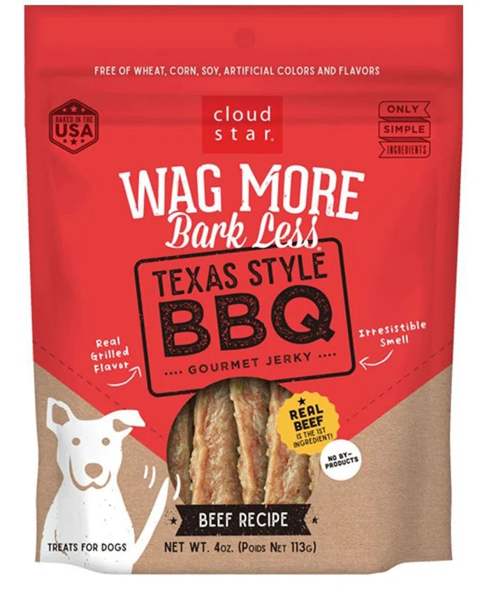 Wag More Bark Less Dog Jerky Grain Free Texas-Style Bbq 10oz. (Pack of 2)