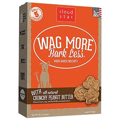 Cloud Star Wagmore Dog Baked Crunchy Peanut Butter 3Lb (Pack of 2)