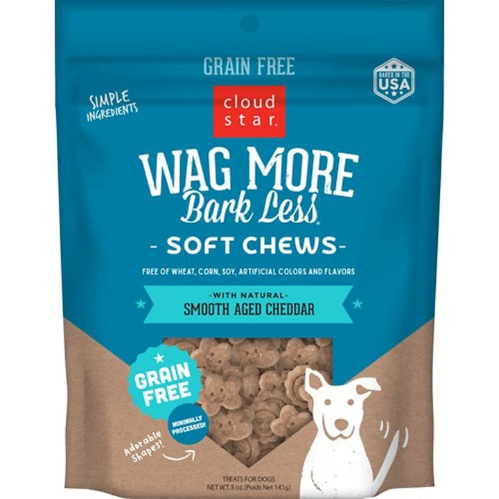 Cloudstar WAGMORE DOG GRAIN FREE SOFT and CHEWY CHEDDAR 5OZ (Pack of 2)