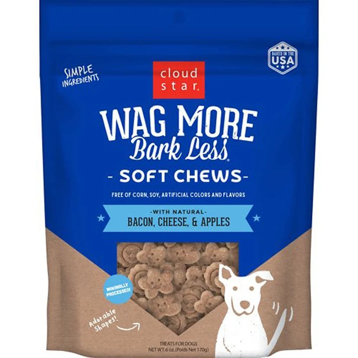 Cloudstar Wagmore Dog Soft And Chewy Bacon And Cheese 6oz. (Pack of 2)