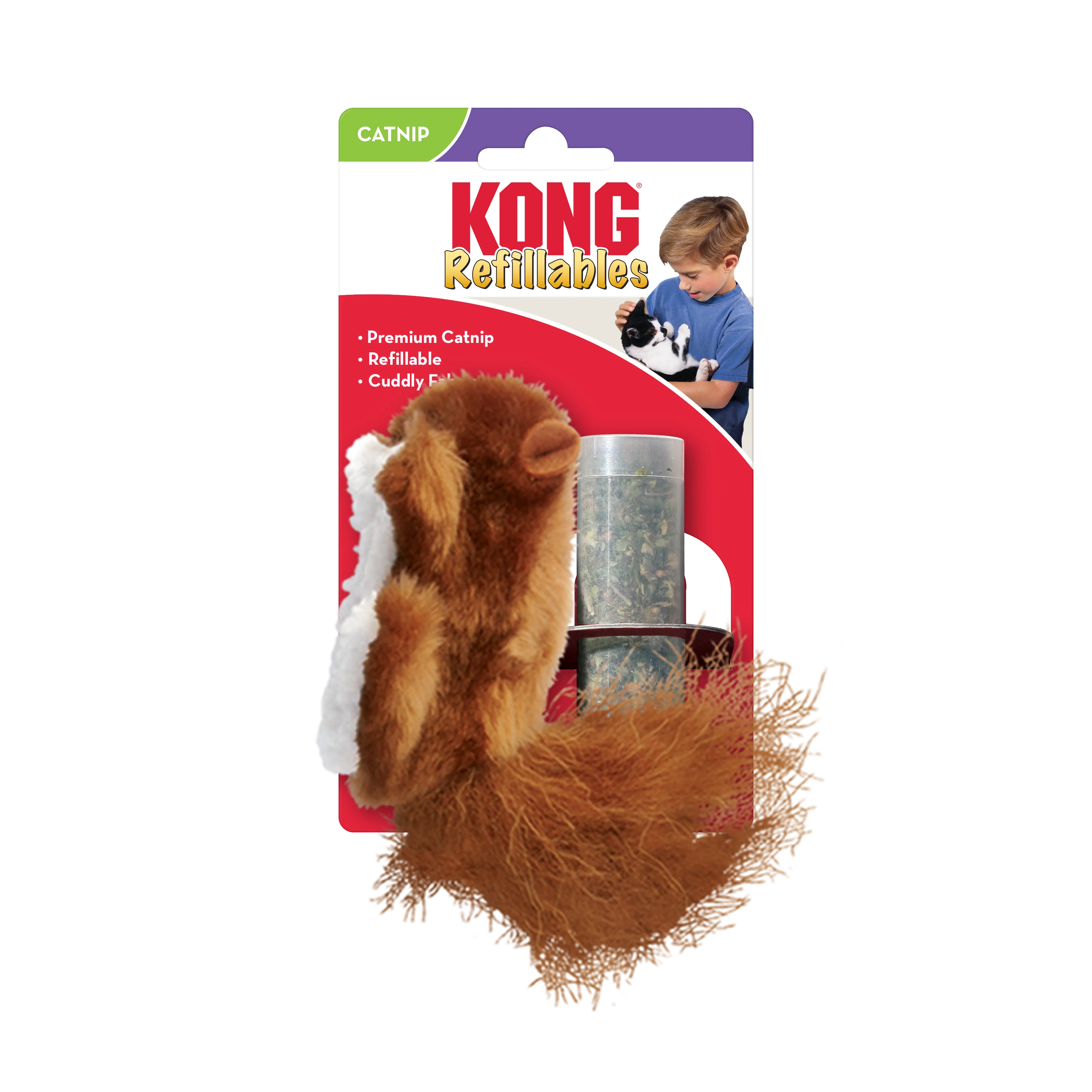 KONG Refillables Catnip Squirrel Cat Toy Brown 1ea/One Size