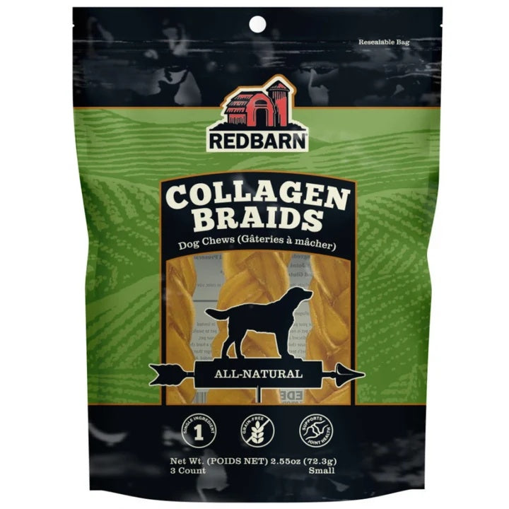 Redbarn Collagen Braid Dog Treat Small 3pk (Pack of 2)