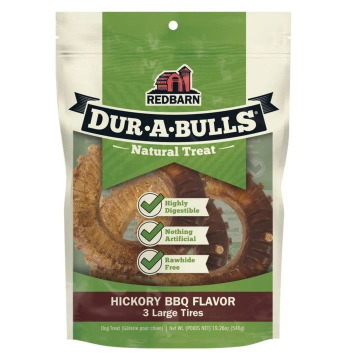 Redbarn Dur-A-Bulls Tire Hickory BBQ Large 3pk (Pack of 2)