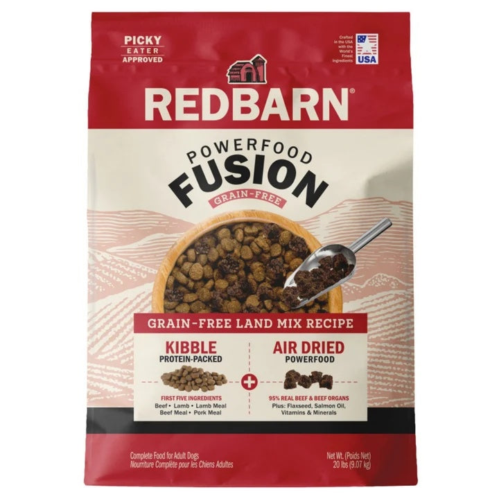 Redbarn Powerfood Fusion Grain Free Land Mix Beef Recipe Dry Dog Food 20lb