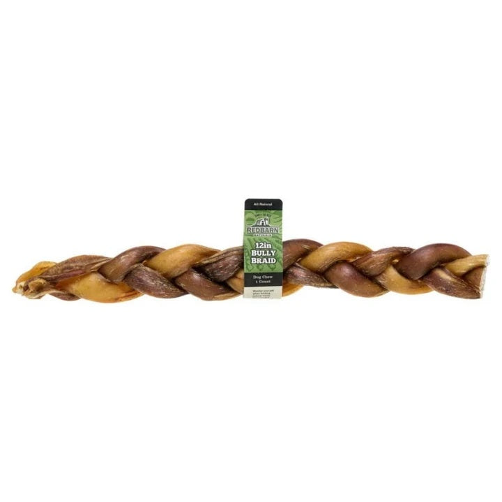 Redbarn Braided Bully Stick 12in/25 count Case (Pack of 2)