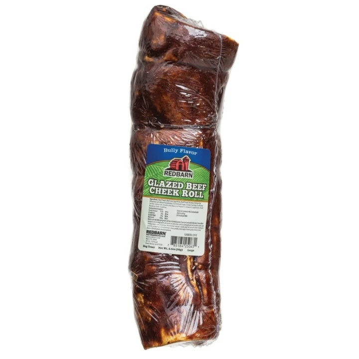 Redbarn Glazed Bully Beef Cheek Roll Dog Treat Large 12ct
