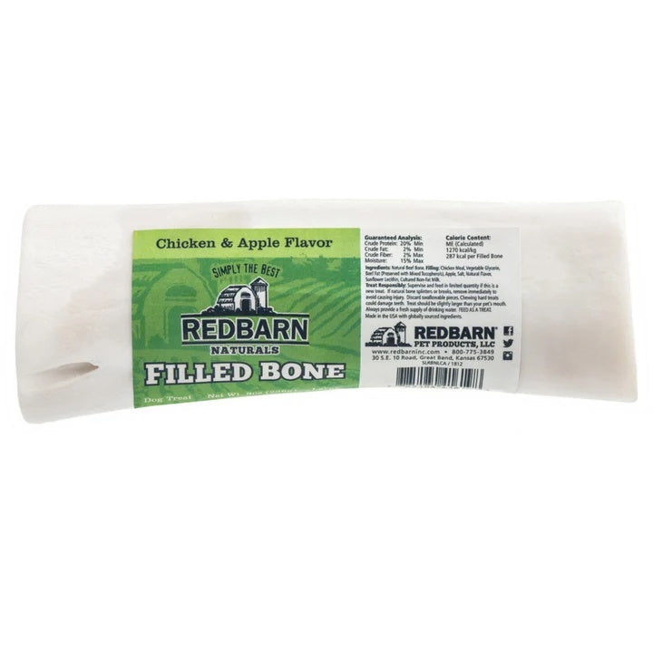 RedBarn Filled Bone Natural Dog Treat Chicken & Apple Large 15ct
