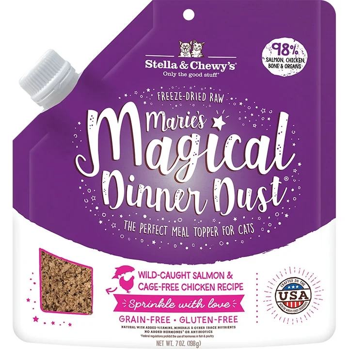 Stella And Chewys Cat Freeze-Dried Marie Magical Dinner Dust Salmon 7oz. (Pack of 2)
