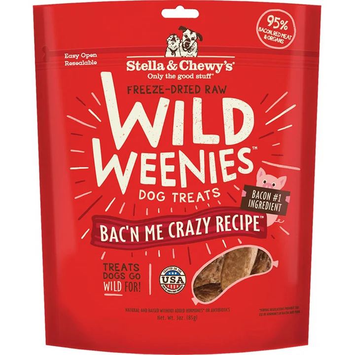 Stella And Chewys Dog Freeze-Dried Weenie Bacon 3oz. (Pack of 2)