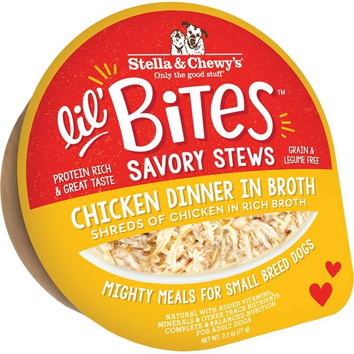 Stella and Chewys Dog Lil Bites Savory Stew Chicken 2.7oz.(Pack of 2)
