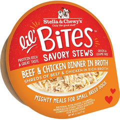 Stella and Chewys Dog Lil Bites Savory Stew Beef And Chicken 2.7oz. (Case of 12) (Pack of 2)