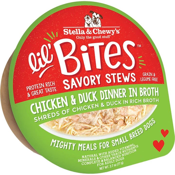 Stella and Chewys Dog Lil Bites Savory Stew Chicken And Duck 2.7oz. (Case of 12) (Pack of 2)