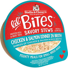 Stella and Chewys Dog Lil Bites Savory Stew Chicken and Salmon 2.7oz. (Case of 12) (Pack of 2)