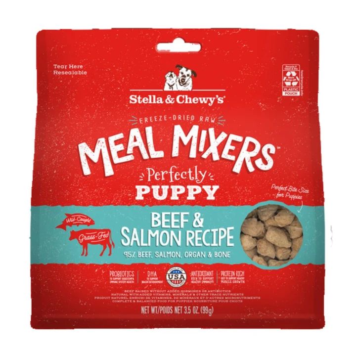 Stella and Chewys Dog Freeze-Dried Mixer Puppy Beef and Salmon 3.5oz. (Pack of 2)