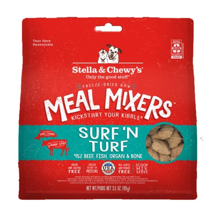 Stella and Chewys Dog Freeze-Dried Mixer Surf and Turf 3.5oz. (Pack of 2)