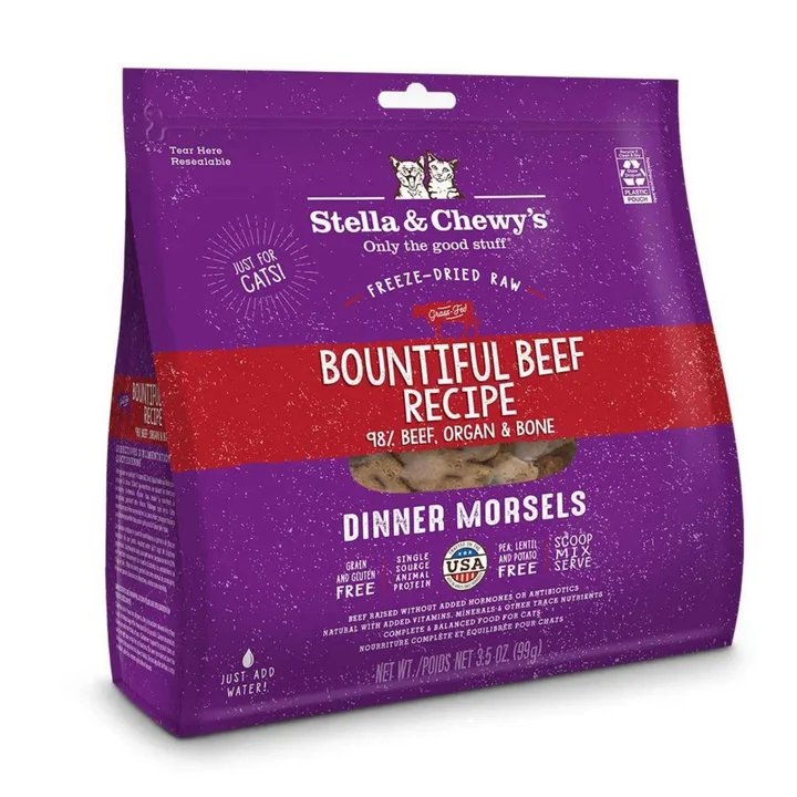 Stella and Chewys Bountiful Beef Freeze Dried Raw Dinner Morsels 18oz. (Pack of 2)
