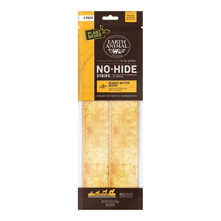Earth Animal Dog No Hide Strips Peanut Butter 4 Pack (Pack of 2)