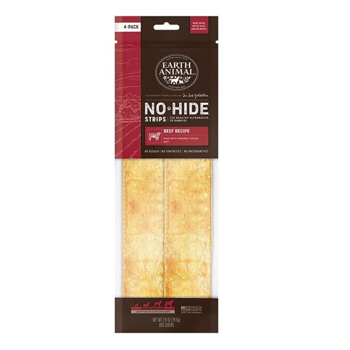 Earth Animal Dog No Hide Strips Beef 4 Pack (Pack of 2)