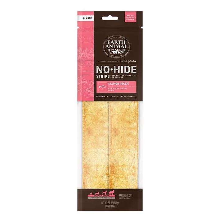 Earth Animal Dog No Hide Strips Salmon 4 Pack (Pack of 2)