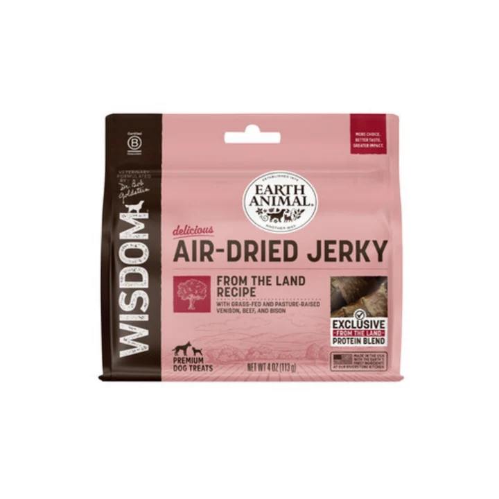 Earth Animal Dog Wisdom Air-Dried Jerky From The Land 4oz. (Pack of 2)