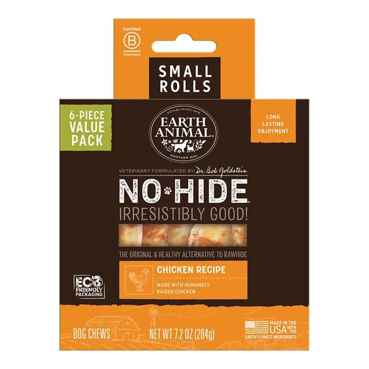 EARTH ANIMAL DOG NO-HIDE CHICKEN ROLLS SMALL VALUE 6 PACK (Pack of 2)