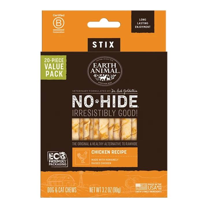 Earth ANIMAL DOG NO-HIDE STIX CHICKEN VALUE 20 PACK (Pack of 2)