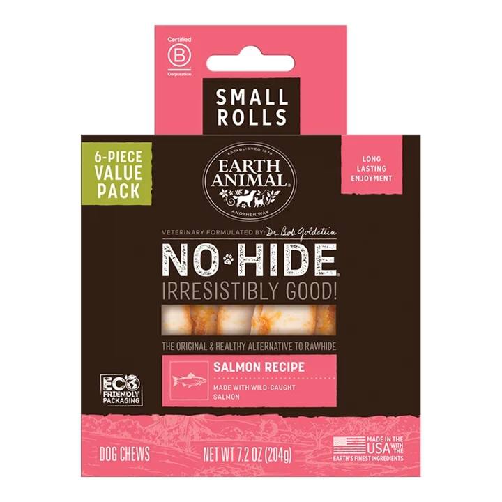 EARTH ANIMAL DOG NO-HIDE SALMON ROLLS SMALL VALUE 6 PACK (Pack of 2)