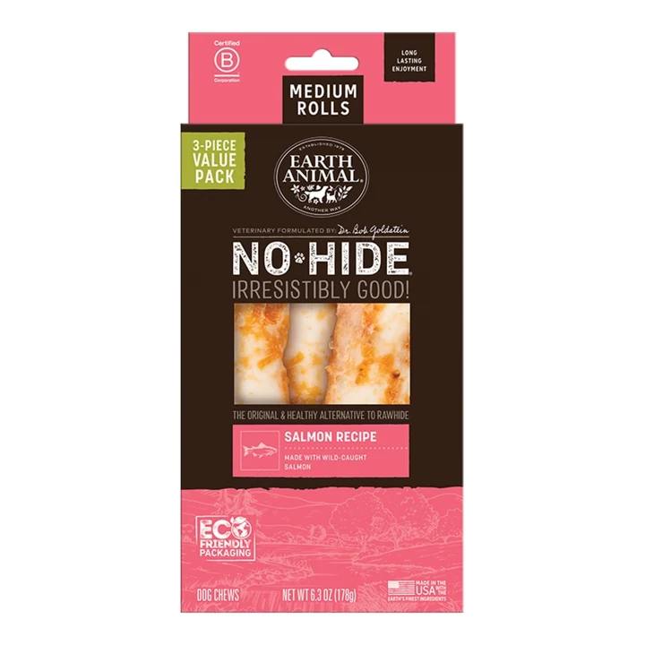 EARTH ANIMAL DOG NO-HIDE SALMON ROLLS MEDIUM VALUE 3 PACK (Pack of 2)