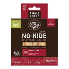 EARTH ANIMAL DOG NO-HIDE BEEF ROLLS SMALL VALUE 6 PACK (Pack of 2)