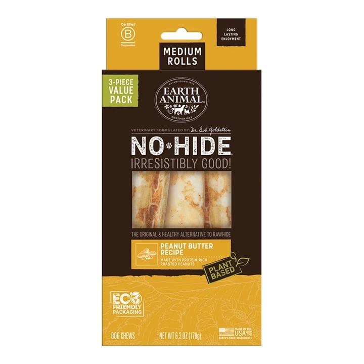 ARTH ANIMAL DOG NO-HIDE PEANUT BUTTER ROLLS MEDIUM VALUE 3 PACK (Pack of 2)