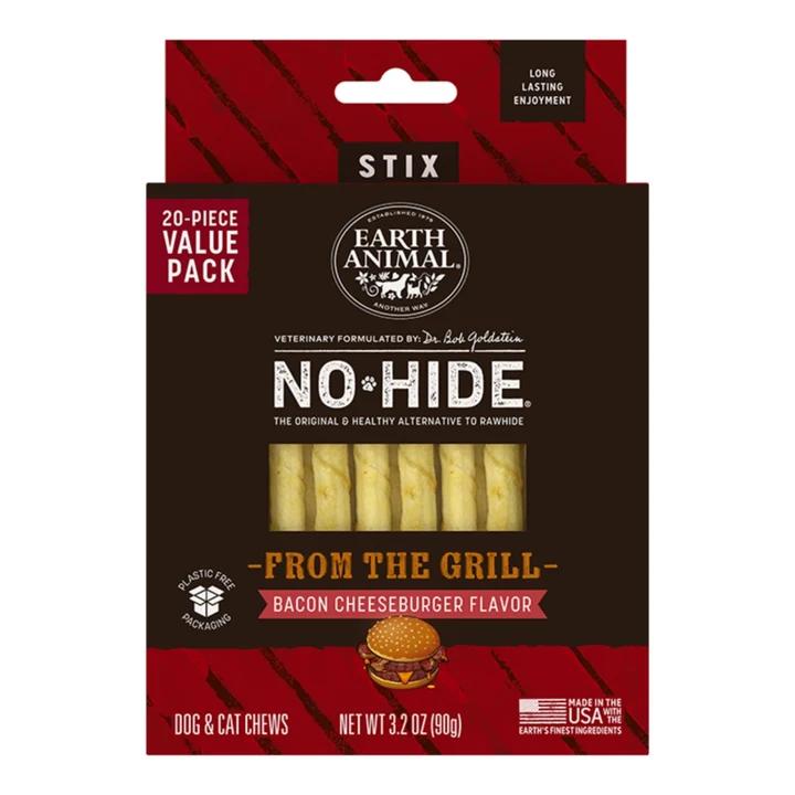Earth Animal Dog No - Hide From The Grill Bacon Cheeseburger Stix Value Pack - 20 Pack (Pack of 2)