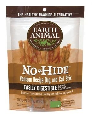 Earth Animal No Hide Venison Chews Dog Treats; 10 Pack (Pack of 2)